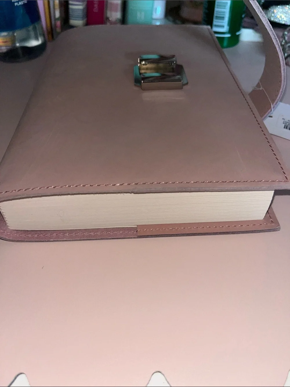 Blush Pink Leather Journal Cover and Notebook
